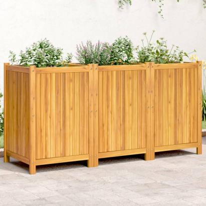 Jardinieră de grădină cu căptușeală, 150x50x75 cm, lemn acacia GartenMobel Dekor
