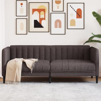 Canapea, 2 locuri, maro închis, material textil GartenMobel Dekor