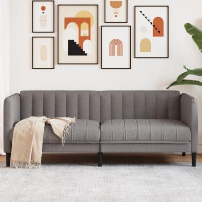 Canapea, 2 locuri, gri taupe, material textil GartenMobel Dekor
