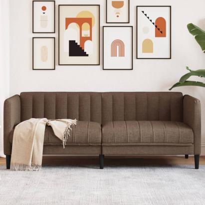 Canapea cu 2 locuri, maro, material textil GartenMobel Dekor