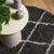 Covor pufos cu fire înalte, negru și crem modern, Ø 100 cm GartenMobel Dekor
