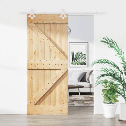 Ușă glisantă cu set de feronerie 85x210 cm, lemn masiv de pin GartenMobel Dekor