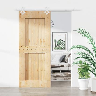 Ușă glisantă cu set de feronerie 85x210 cm, lemn masiv de pin GartenMobel Dekor