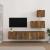 Set dulapuri TV, 4 piese, stejar fumuriu, lemn prelucrat GartenMobel Dekor