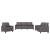 Set de canapele cu perne, 3 piese, gri, piele ecologică GartenMobel Dekor