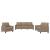 Set de canapele cu perne, 3 piese, cappuccino, piele ecologică GartenMobel Dekor