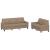 Set de canapele cu perne, 2 piese, cappuccino, piele ecologică GartenMobel Dekor