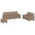 Set de canapele cu perne, 3 piese, cappuccino, piele ecologică GartenMobel Dekor