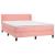 Pat box spring cu saltea, roz, 140x190 cm, catifea GartenMobel Dekor