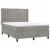 Pat box spring cu saltea, gri deschis, 140x200 cm, catifea GartenMobel Dekor
