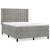 Pat box spring cu saltea, gri deschis, 140x200 cm, catifea GartenMobel Dekor
