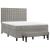 Pat box spring cu saltea, gri deschis, 140x200 cm, catifea GartenMobel Dekor