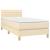 Pat box spring cu saltea, crem, 90x190 cm, textil GartenMobel Dekor