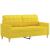 Canapea cu 2 locuri cu pernuțe, galben deschis, 140 cm, textil GartenMobel Dekor