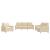 Set de canapele cu perne, 3 piese, crem, textil GartenMobel Dekor