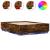 Cadru de pat cu LED stejar fumuriu 135x190 cm lemn prelucrat GartenMobel Dekor