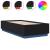 Cadru de pat cu LED, negru, 75x190 cm, lemn prelucrat GartenMobel Dekor
