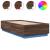 Cadru de pat cu LED stejar maro 75x190 cm lemn prelucrat GartenMobel Dekor