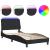 Cadru de pat cu lumini LED, negru, 90x200 cm, catifea GartenMobel Dekor
