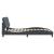Cadru de pat cu lumini LED, gri închis, 140x190 cm, catifea GartenMobel Dekor