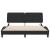 Cadru de pat cu lumini LED, negru, 160x200 cm, catifea GartenMobel Dekor
