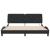 Cadru de pat cu lumini LED, negru, 180x200 cm, catifea GartenMobel Dekor