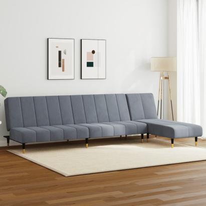 Set canapea, 2 piese, gri închis, catifea GartenMobel Dekor