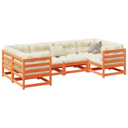 Set mobilier de grădină cu perne, 6 piese, lemn masiv de pin GartenMobel Dekor