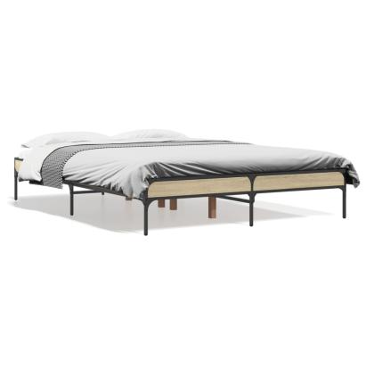 Cadru de pat, stejar sonoma, 120x190cm, lemn prelucrat și metal GartenMobel Dekor