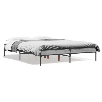 Cadru de pat, gri sonoma, 120x190 cm, lemn prelucrat și metal GartenMobel Dekor