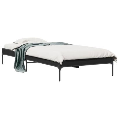 Cadru de pat, negru, 90x190 cm, lemn prelucrat și metal GartenMobel Dekor