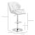 Set 2 scaune de bucatarie/bar, Avery, rotative, piele, alb si argintiu, 51.5x57.5x93-114.5 cm GartenVIP DiyLine