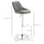 Set 2 scaune de bucatarie/bar, Marion, rotative, piele PU, gri si argintiu, 51.5x48x83-104 cm GartenVIP DiyLine