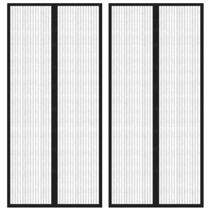 Perdea de ușă anti-insecte cu magnet, 2 buc., negru, 210x90 cm GartenMobel Dekor