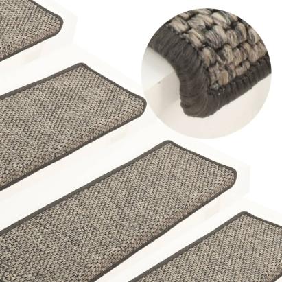 Covoraș scări autoadeziv 15 buc. gri&bej 65x21x4cm aspect sisal GartenMobel Dekor