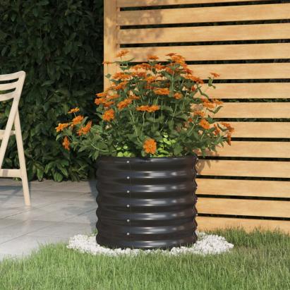 Jardinieră antracit 40x40x36 cm oțel vopsit electrostatic GartenMobel Dekor