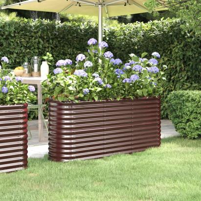 Strat înălțat grădină 152x40x68 cm oțel vopsit electrostatic GartenMobel Dekor