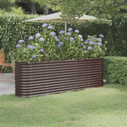 Strat înălțat grădină 224x40x68 cm oțel vopsit electrostatic GartenMobel Dekor