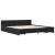 Cadru de pat cu sertare negru 200x200 cm lemn prelucrat GartenMobel Dekor
