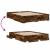 Cadru pat cu sertare stejar fumuriu 140x200 cm lemn prelucrat GartenMobel Dekor