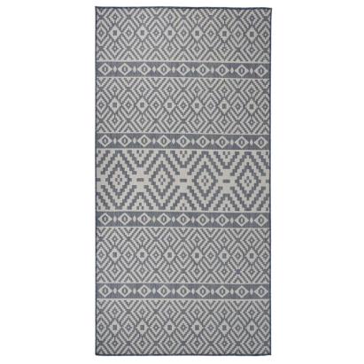 Covor de exterior, dungi albastre, 100x200 cm, țesătură plată GartenMobel Dekor