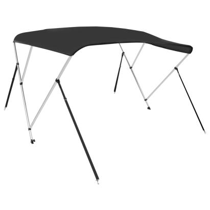 Parasolar barcă Bimini cu 3 arcuri, negru, 184x170x133 cm GartenMobel Dekor