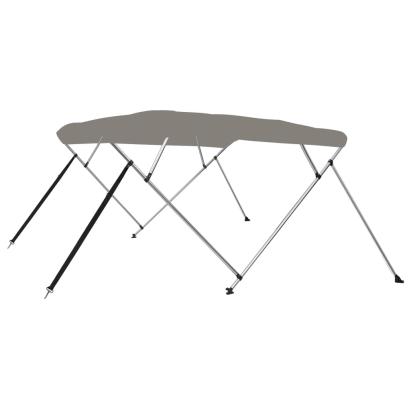 Parasolar barcă Bimini cu 4 arcuri, gri, 236x199x135 cm GartenMobel Dekor