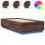 Cadru de pat cu LED, stejar maro, 90x190 cm, lemn prelucrat GartenMobel Dekor