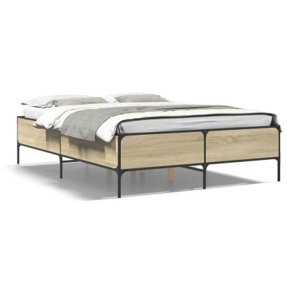 Cadru de pat, stejar sonoma, 120x190cm, lemn prelucrat și metal GartenMobel Dekor