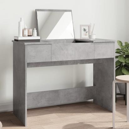 Masă de toaletă cu oglindă, gri beton, 100x45x76 cm GartenMobel Dekor