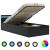 Cadru pat hidraulic cu ladă LED negru 90x200 cm piele ecologică  GartenMobel Dekor