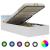 Cadru pat hidraulic cu ladă LED alb 90x200 cm piele ecologică  GartenMobel Dekor