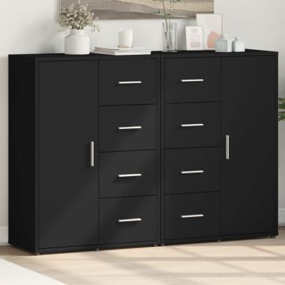 Dulapuri, 2 buc., negru, 60x31x84 cm, lemn prelucrat GartenMobel Dekor
