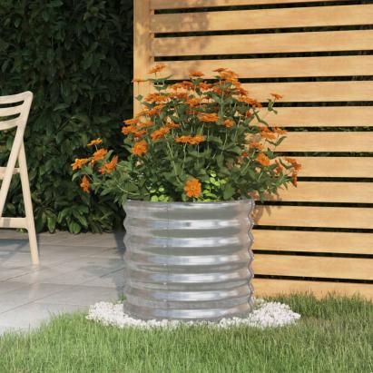 Jardinieră argintiu 40x40x36 cm oțel vopsit electrostatic GartenMobel Dekor